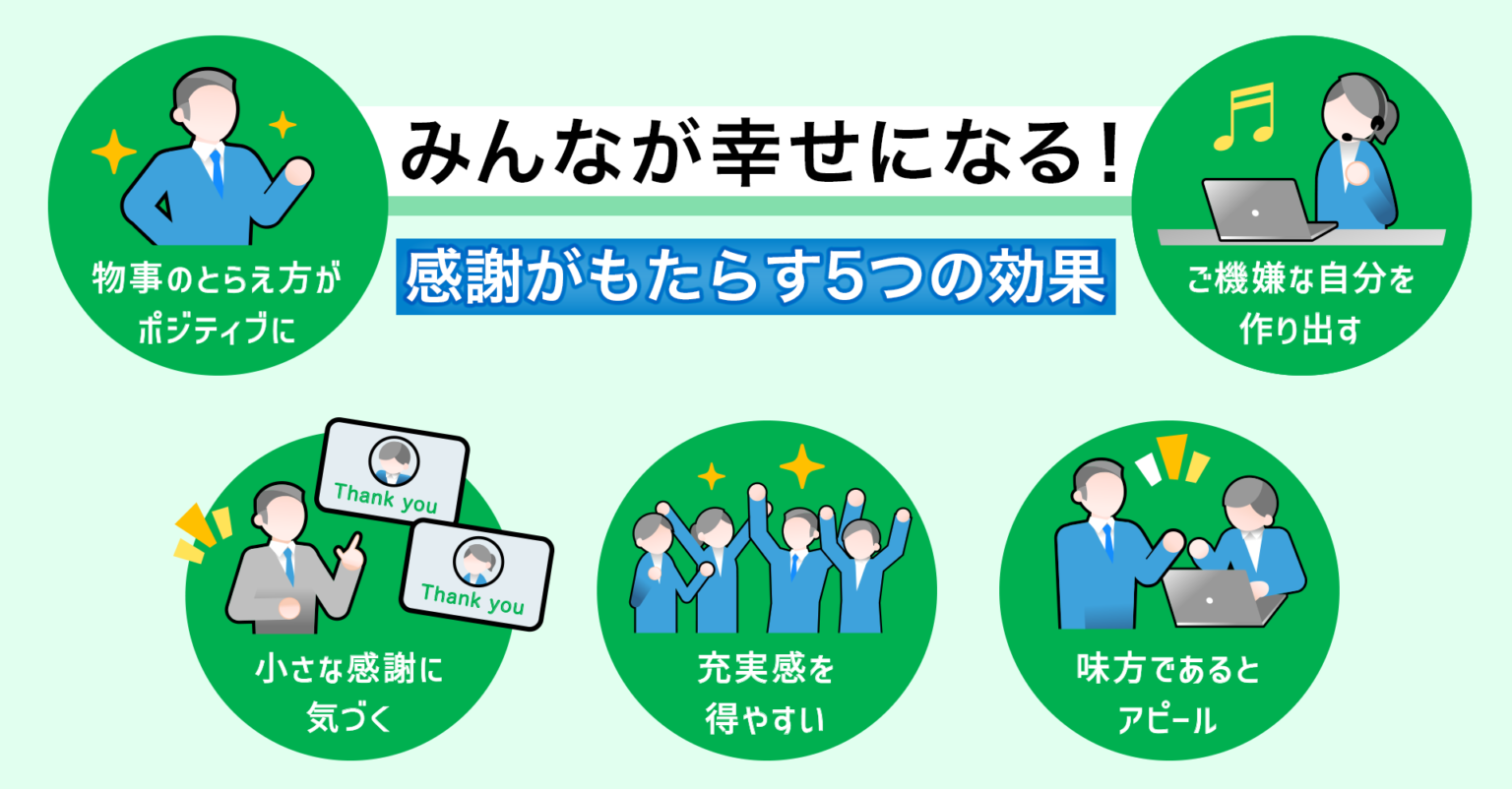 感謝することでみんなが幸せになる！感謝することがもたらす5つの効果 | シナジーHR（SynergyHR）｜組織課題を改善する人事クラウドサービス